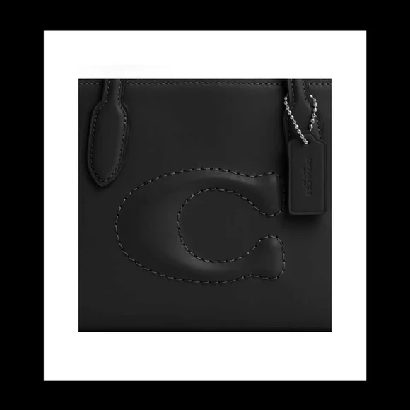 NWOT Coach Nina C Tote Bag In Black w/Silver Hardware - Picture 6 of 11